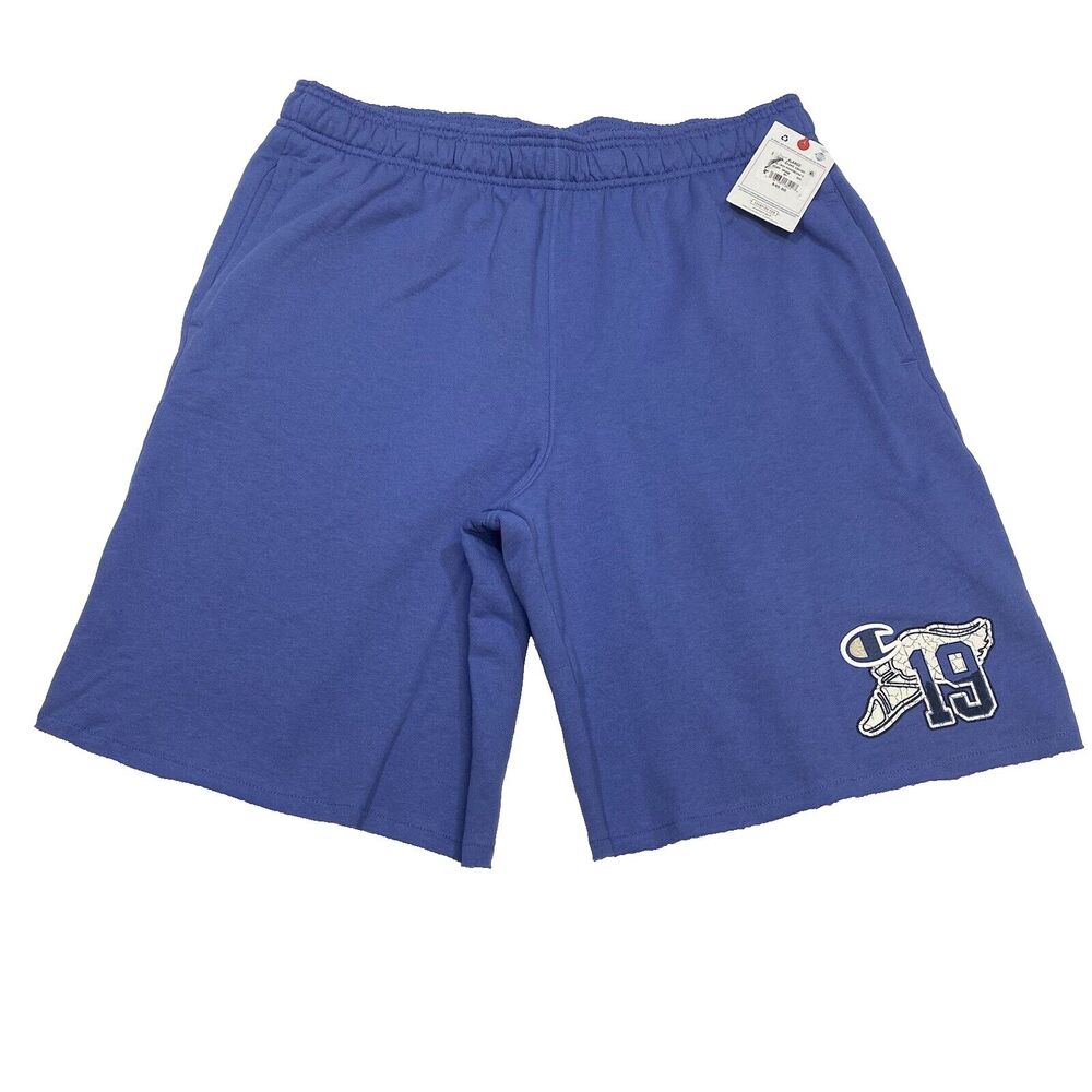 Champion Shorts Men's XL Blue Stone Crush 10" Athletic Sweatpant Cut-Off 19 Logo